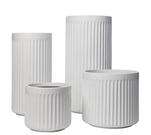 Load image into Gallery viewer, Dorsey Fluted Fiberglass Planter Collection- White
