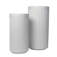 Load image into Gallery viewer, Dorsey Fluted Fiberglass Planter Collection- White
